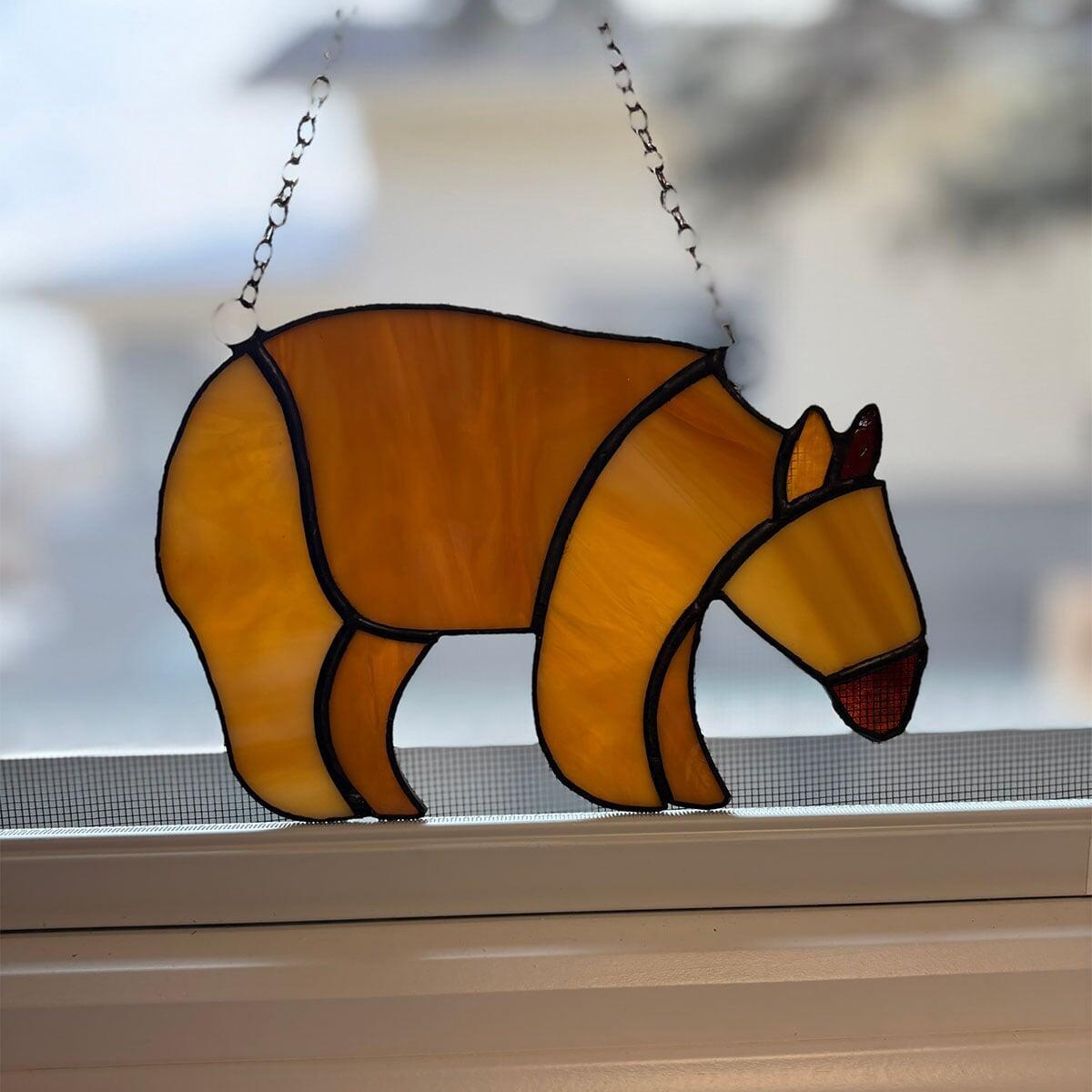 Bear suncatcher beginner workshop Pane in the Glass Wyo Casper Wyoming