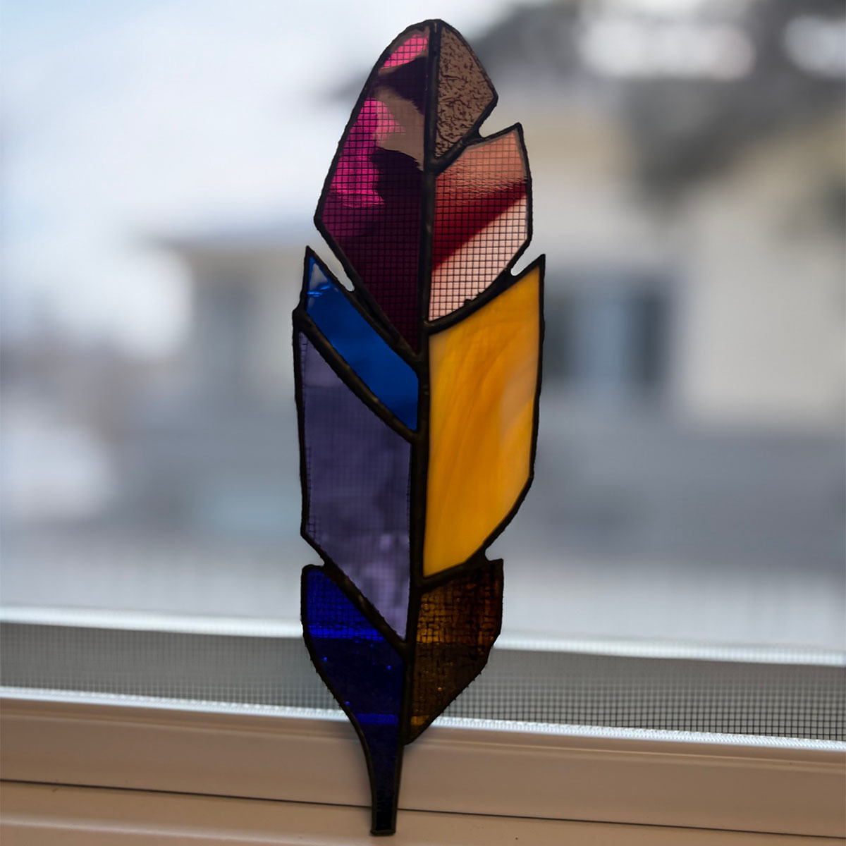 Feather stained glass beginner workshop Pane in the Glass Wyo Casper Wyoming