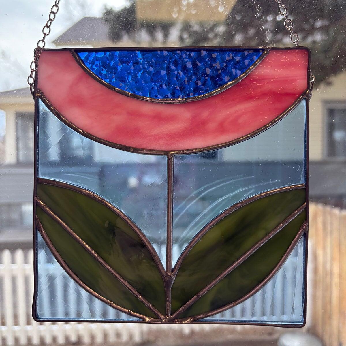 Square Flower Medium Piece workshop Pane in the Glass Wyo Casper Wyoming